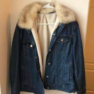 H&M Jean jacket with fur
